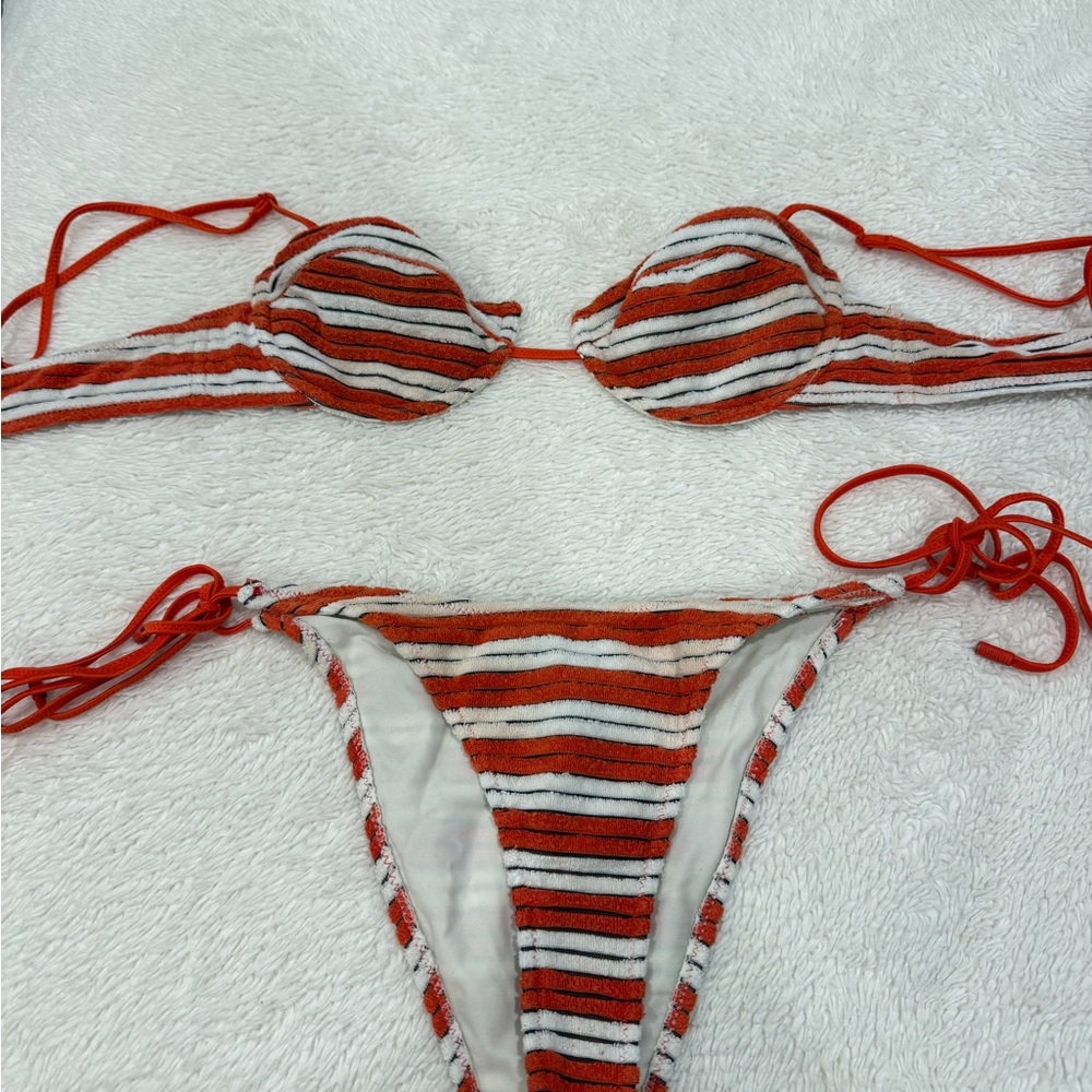 Triangl Swimwear red and white stripes